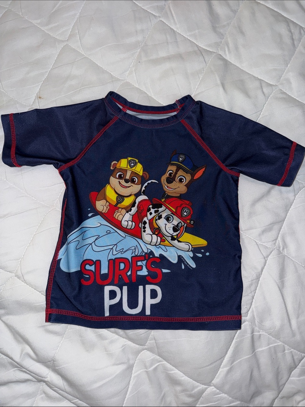 12-18m Paw Patrol Surf's Pup Navy Kids' Swim Top rash guard